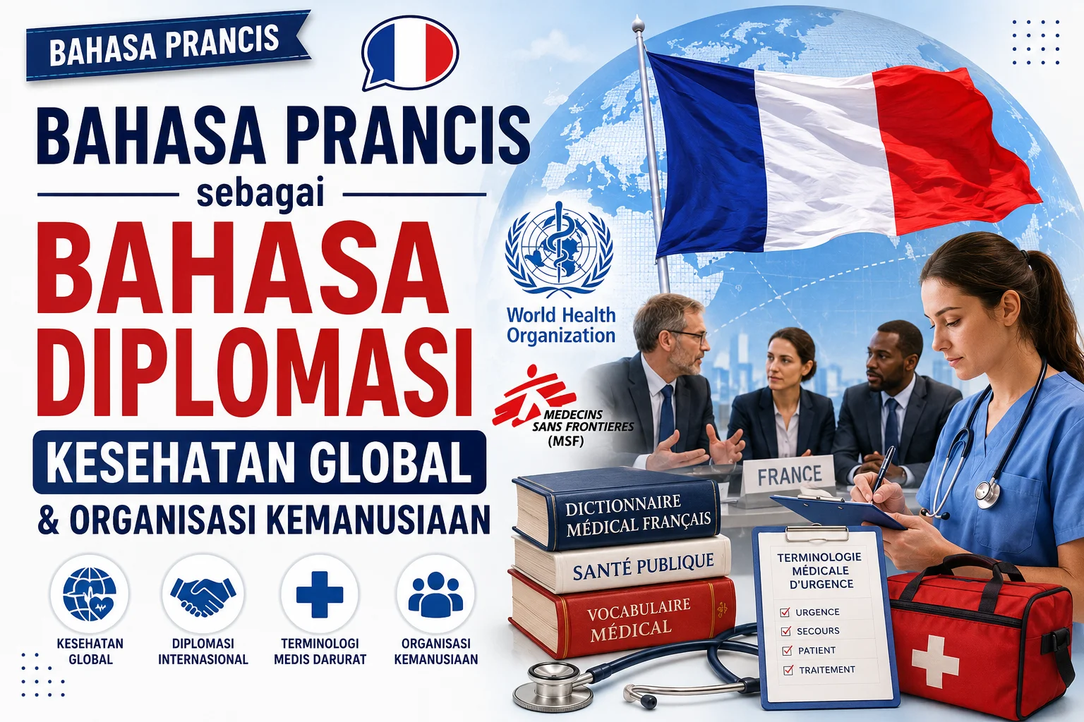 Bahasa Prancis sebagai bahasa diplomasi kesehatan global dan organisasi kemanusiaan internasional