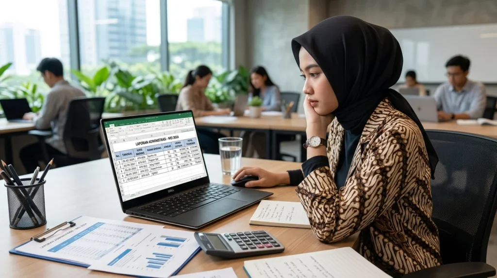 Contoh tabel laporan administrasi menggunakan Excel